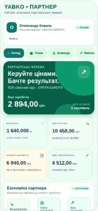 Справжній екран ЯБКО: кабінет партнера